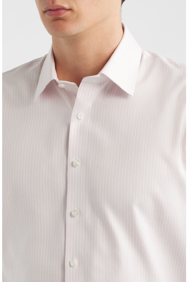 Premium Trim Fit Dress Shirt, Alternate, color, PINK PIAVE STRIPE