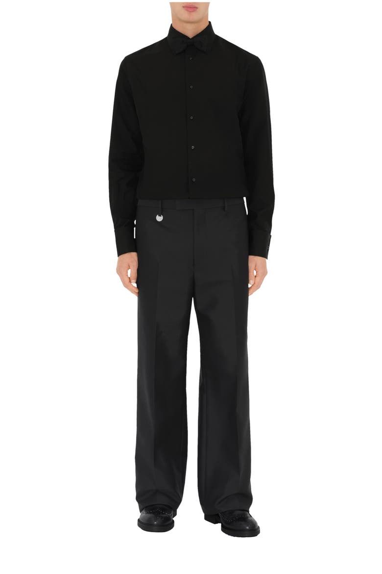Slim Fit Cotton Silk Tuxedo Shirt, Main, color, Black