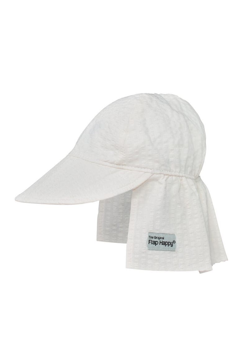 Baby/Toddler UPF 50+ Original Flap Hat - Full Coverage Sun protection Hat, Main, color, Vanilla Stripe Seersucker