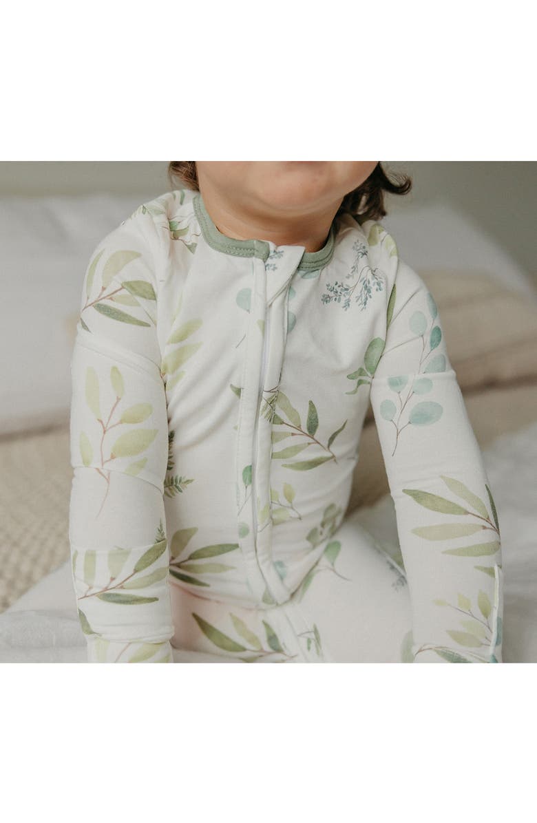 Copper Pearl Zip-Up Footie Pajamas, Alternate, color, Haven