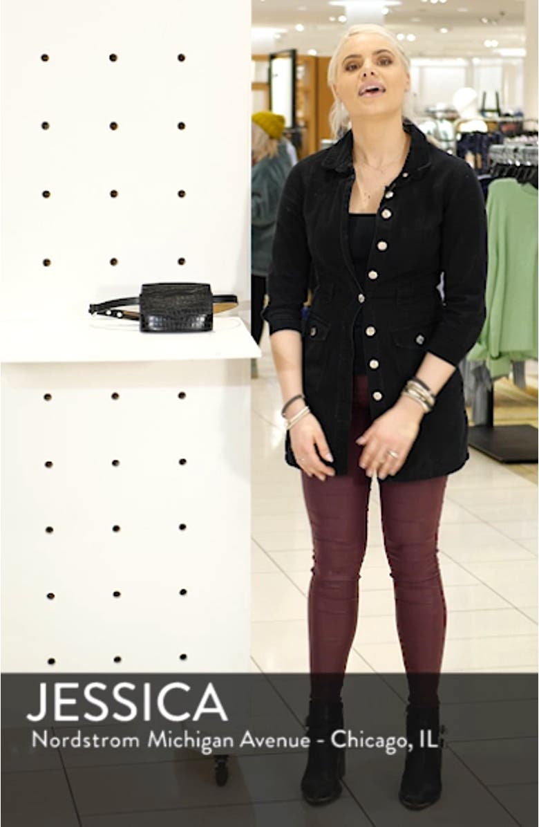 Croc Embossed Leather Belt Bag, sales video thumbnail