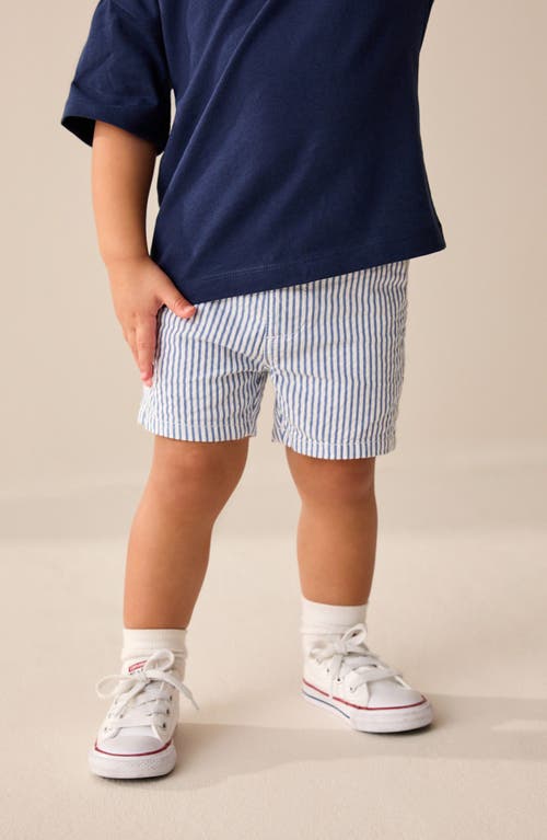 Next Kids' Ticking Stripe Cotton Shorts In White