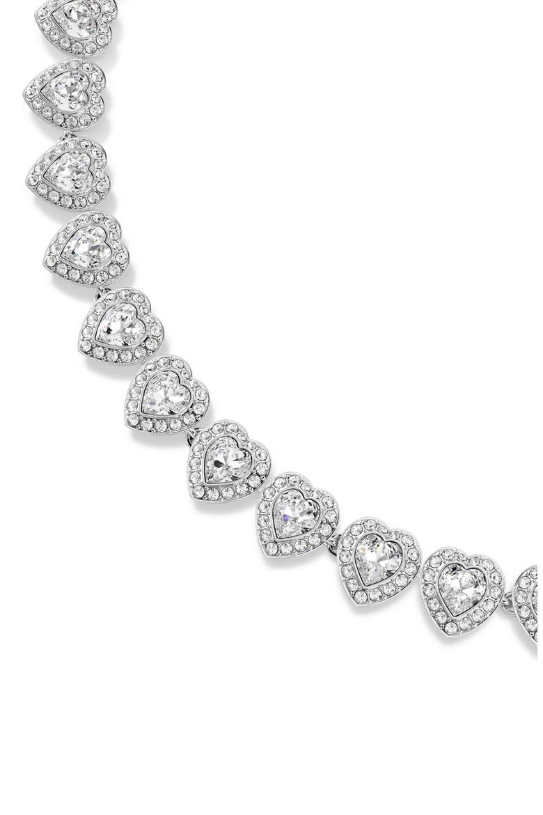 x Ariana Grande Angelic Crystal Heart Halo Collar Necklace, Alternate, color, WHITE/ SILVER