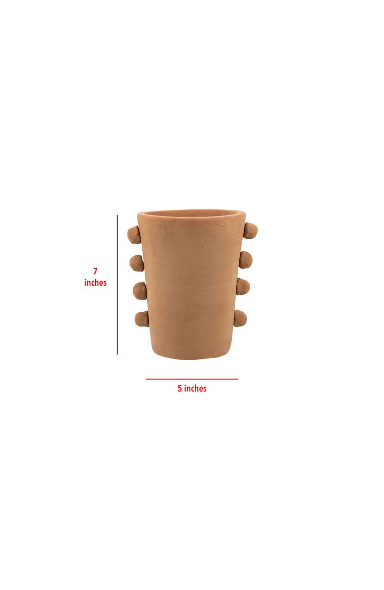 Foreside Home and Garden Natural Terracotta Beaded Decorative Vase, Alternate, color, Red