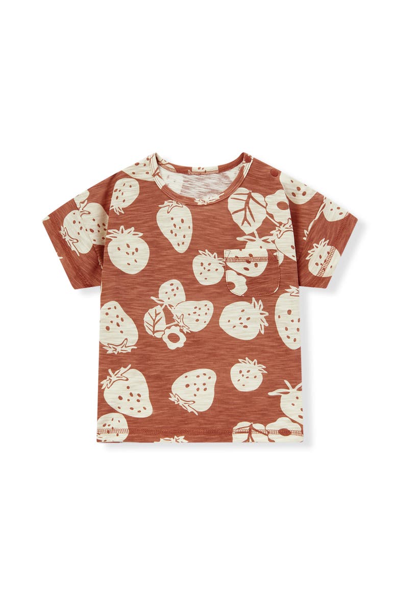 Slub Cotton Pocket Tee, Main, color, Strawberry Silhouette
