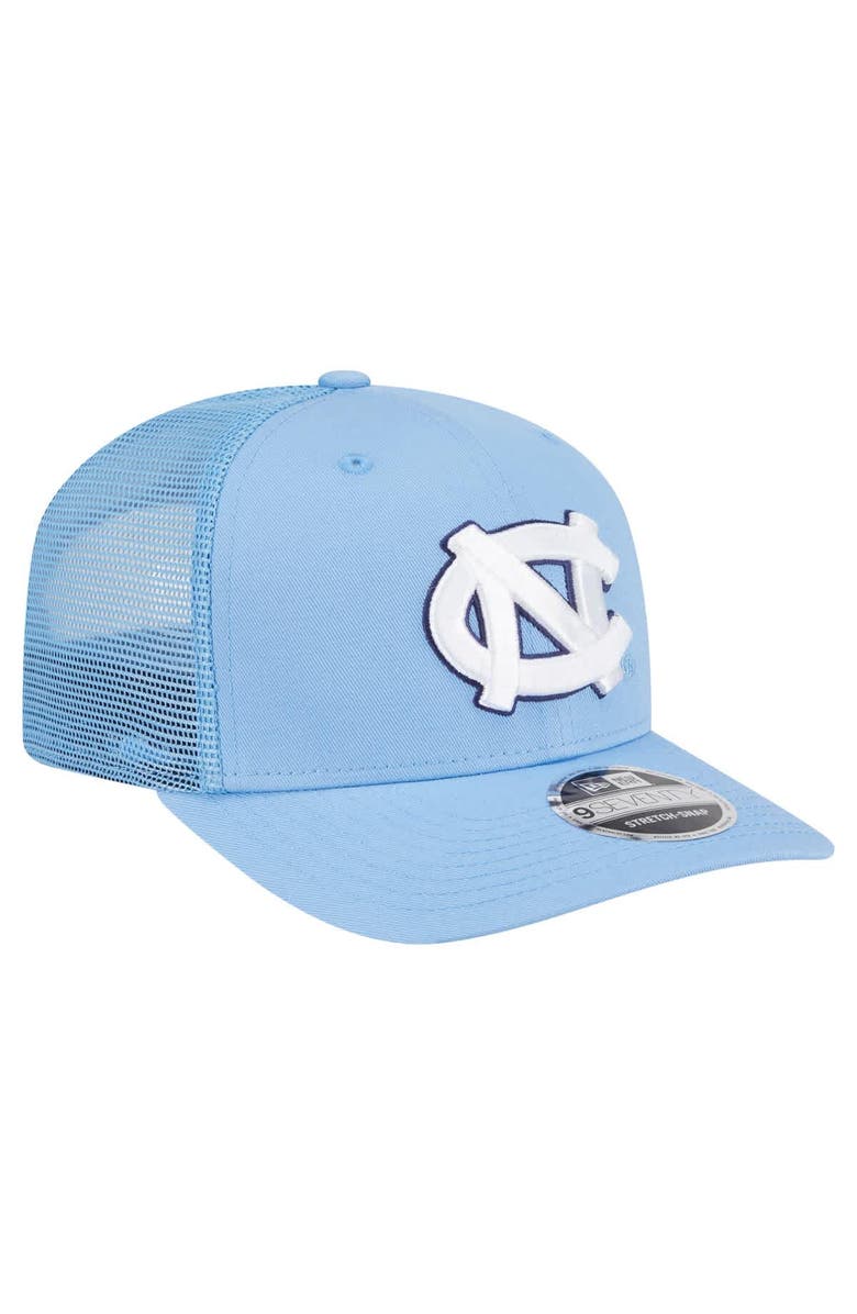 New Era Men's New Era Carolina Blue North Carolina Tar Heels Primary 9SEVENTY Trucker Stretch-Snap Hat, Alternate, color, 