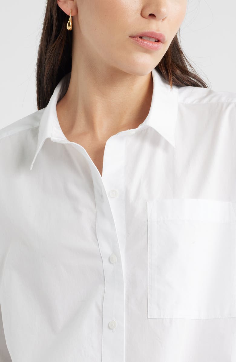 Caslon<sup>®</sup> Long Sleeve Drop Hem Button-Up Shirt, Alternate, color, 