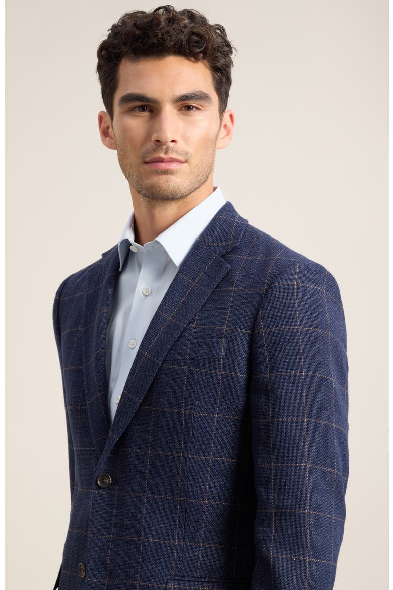 Henrik Basket Weave Sport Coat, Alternate, color, NAVY WINDOWPANE