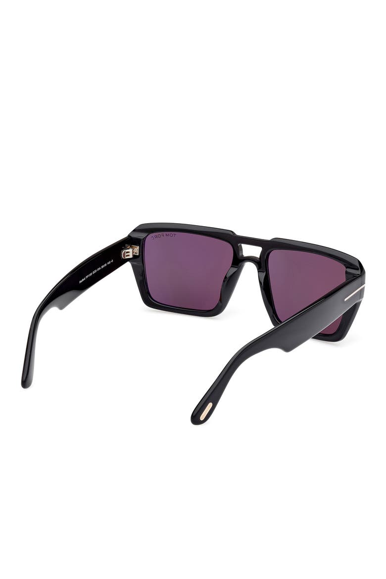 Redford 56mm Navigator Sunglasses, Alternate, color, SHINY BLACK / SMOKE