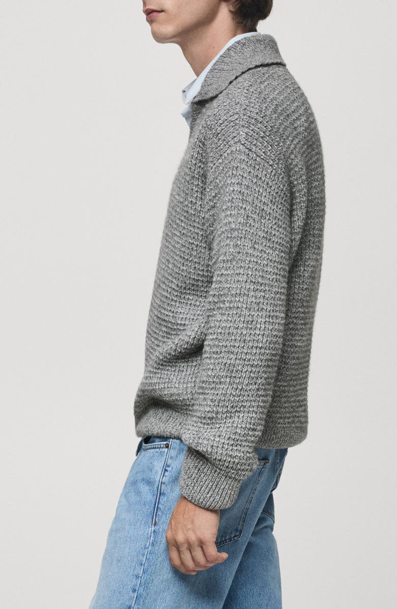 MANGO Chunky Johnny Collar Sweater, Alternate, color, 