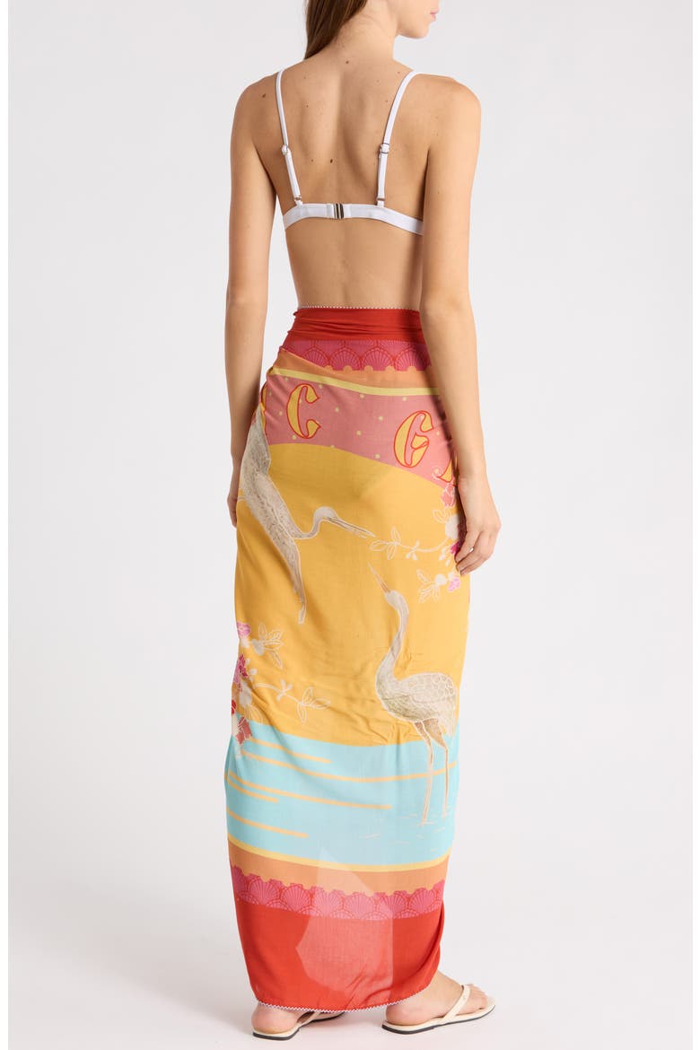 Isla Cover-Up Sarong, Alternate, color, BRIGHT RED