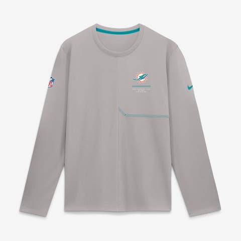 Men's Nike  Gray Miami Dolphins Sideline Coaches UV Dri-FIT Long Sleeve Shirt
