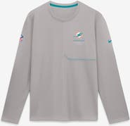 Nike Men's Nike Gray Miami Dolphins Sideline Coaches UV Dri-FIT Long Sleeve Shirt