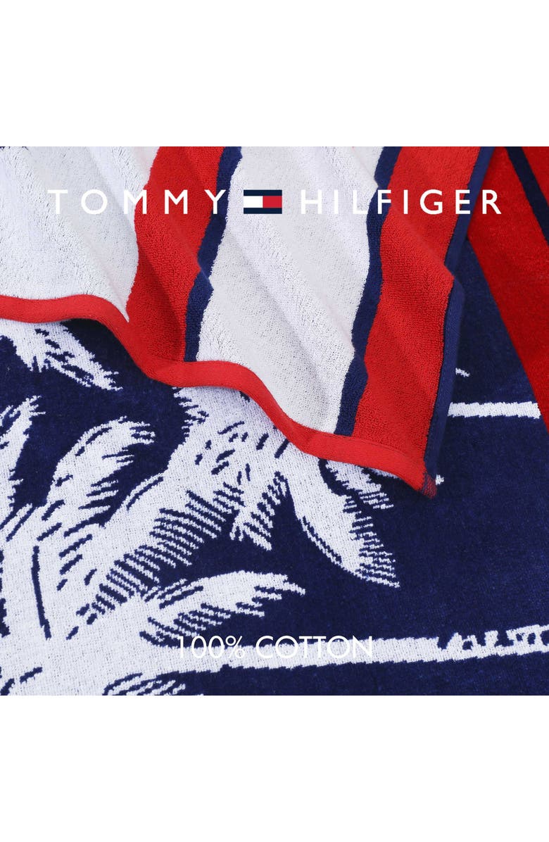 Tommy Hilfiger Boulevard Beach Towel, Alternate, color, Midnight Blue/ White/ Scarlet