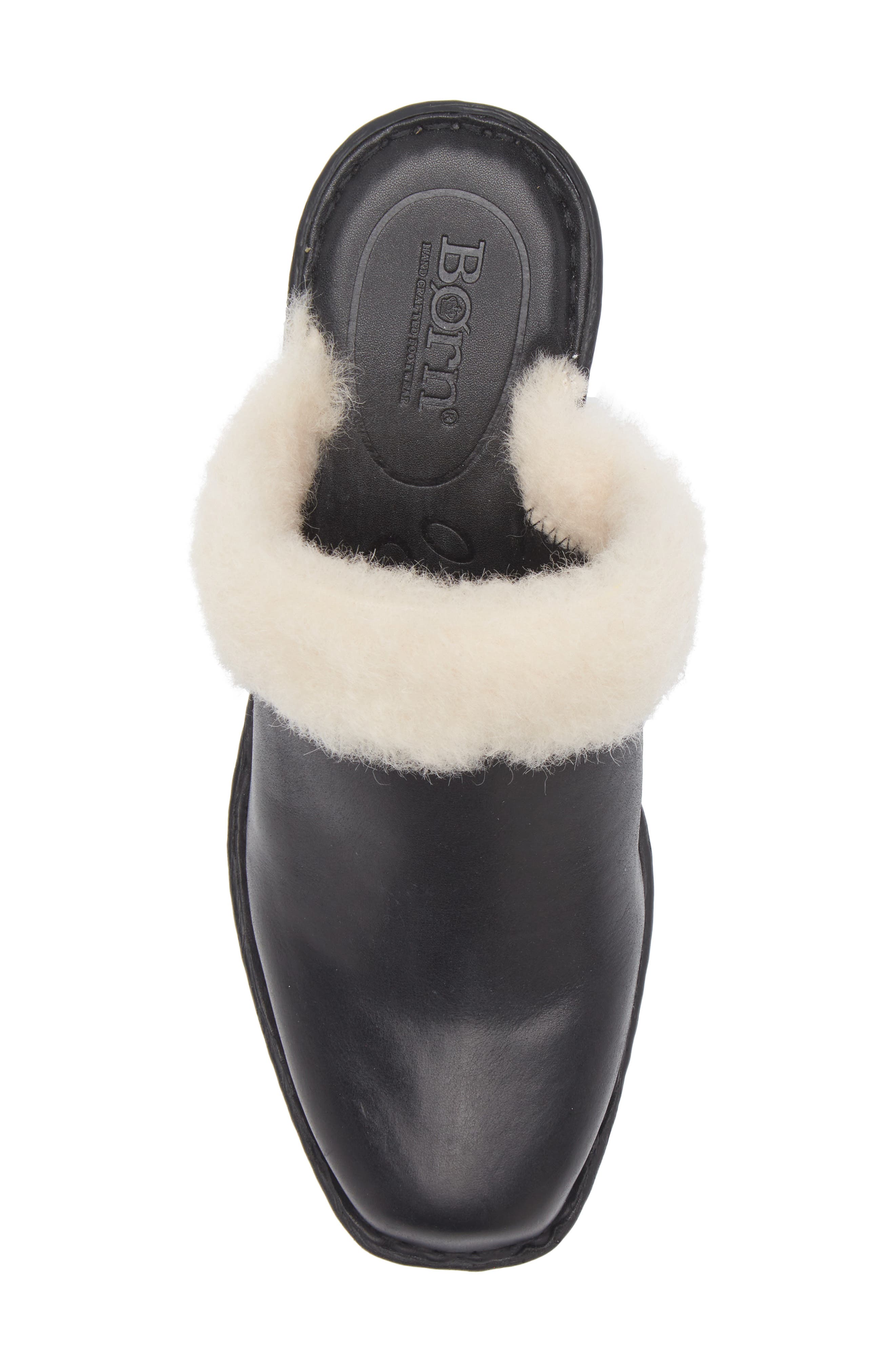 Børn Hope Genuine Shearling Trim Clog, Alternate, color, Black