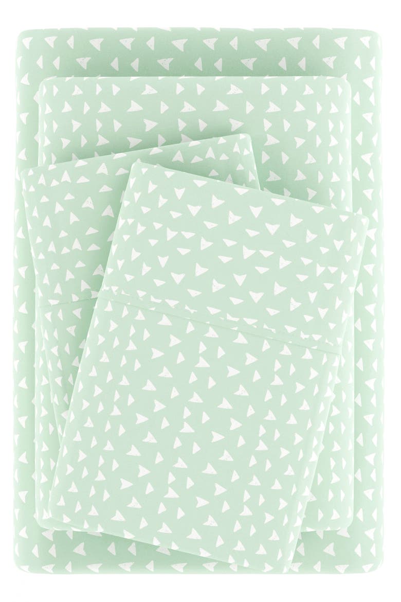 IENJOY HOME Premium Ultra Soft Urban Arrows Pattern 4-Piece Bed Sheet Set, Alternate, color, JADE