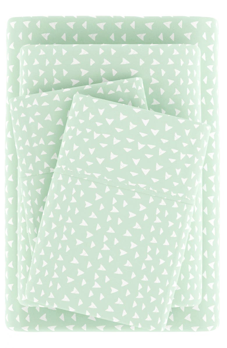 HOMESPUN IENJOY HOME Premium Ultra Soft Urban Arrows Pattern 4-Piece Bed Sheet Set, Alternate, color, Jade