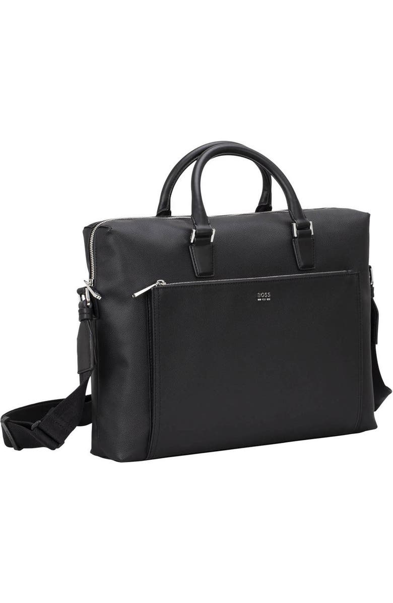 BOSS Jinko Faux Leather Briefcase, Main, color,