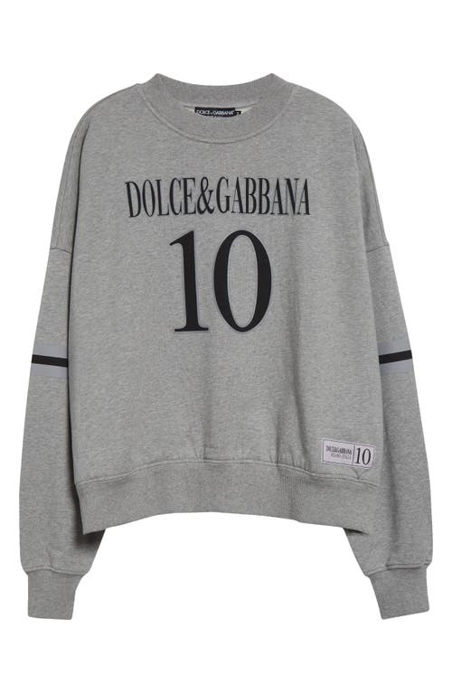 Dolce & Gabbana Dolce&gabbana Stampa Oversize Logo Graphic Sweatshirt In Melange Grigi