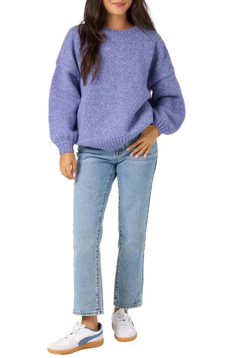 Bayou Heather Crewneck Sweater, Alternate, color, ROYAL BLUE