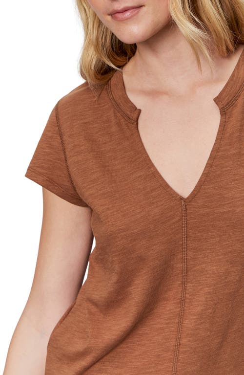 Sanctuary The New Girl Split Neck T-shirt In Brown