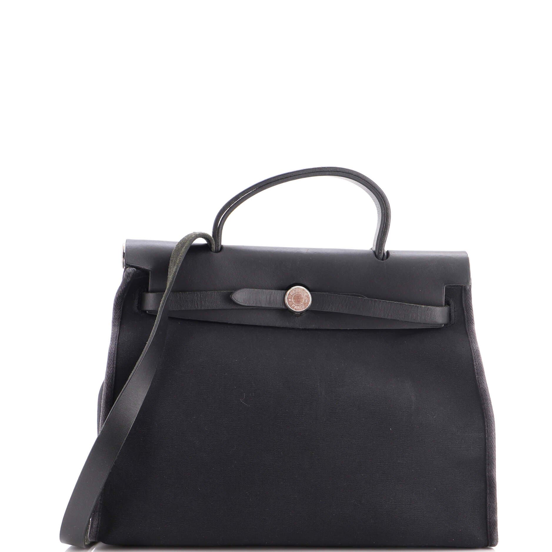 Herbag Toile And Leather Pm, Main, color, Black