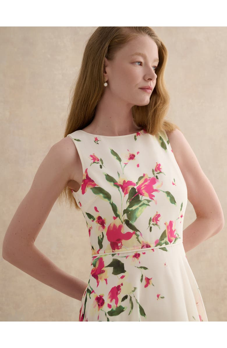 HOBBS LONDON Carly A-Line Midi Dress, Alternate, color, Cream Multi