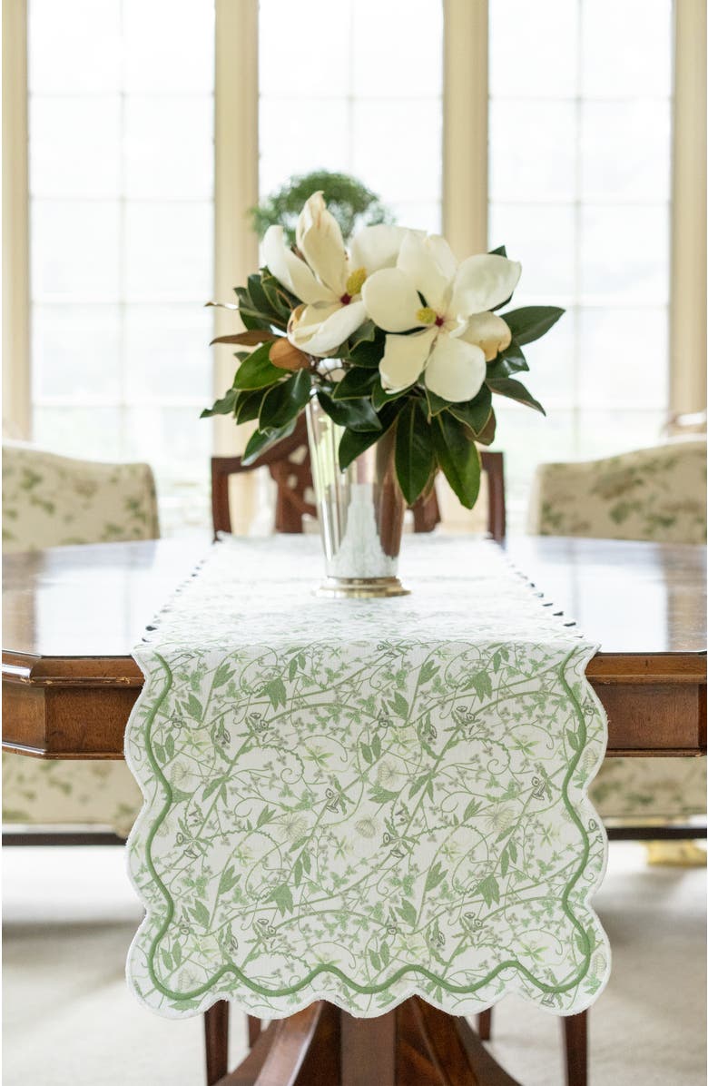 Bond & Grace Inner Garden Society Table Runner, Alternate, color, Green
