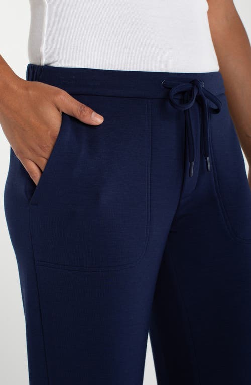 Liverpool Los Angeles Crop Wide Leg Sweatpants In Black