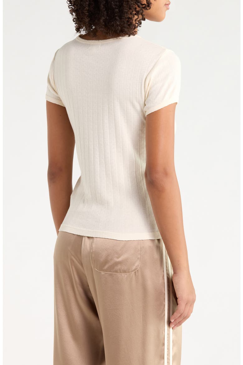 The Pointelle Organic Cotton Baby T-Shirt, Main, color, CREME