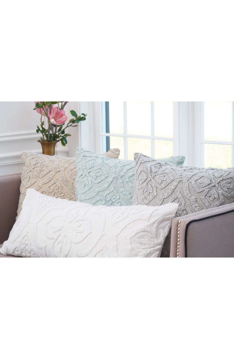 ELISABETH YORK Ninny Floral Tufted Throw Pillow Collection, Alternate, color, Grey