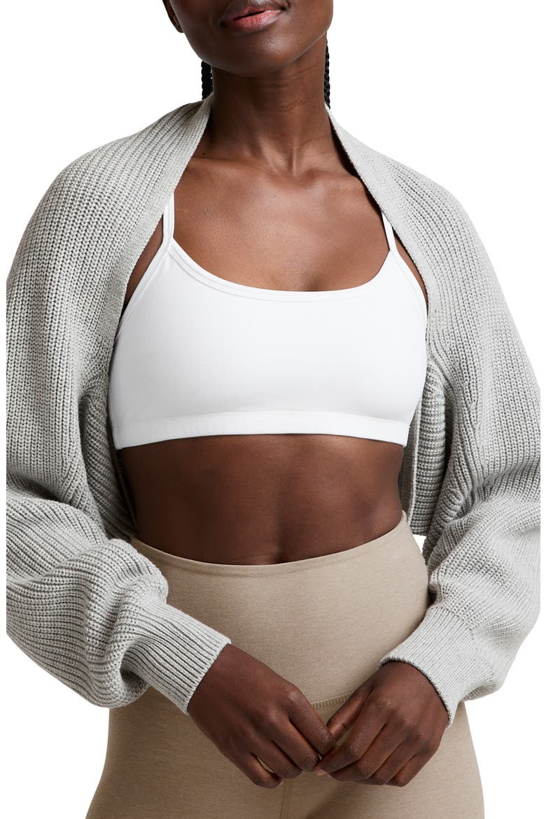 Ready for Barre Relaxed Cotton & Wool Shrug, Main, color, GRAY HEATHER
