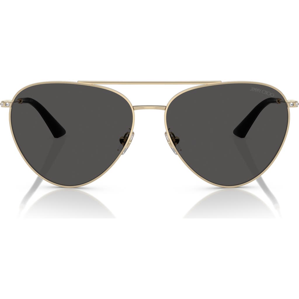 Jimmy Choo 60mm Pilot Sunglasses In Grey Gold