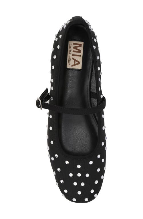 Mia Kerra Rhinestone Stud Ballet Flat In Black