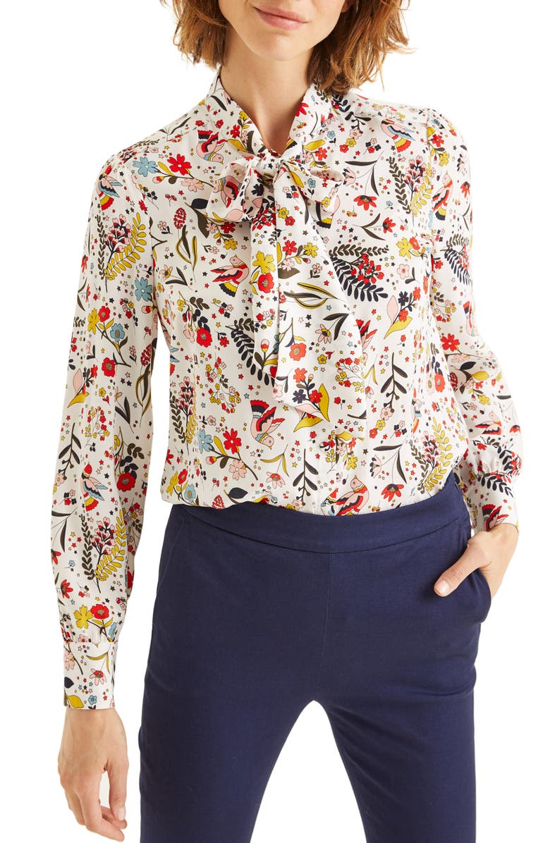 Boden Thelma Tie Neck Blouse, Main, color, 