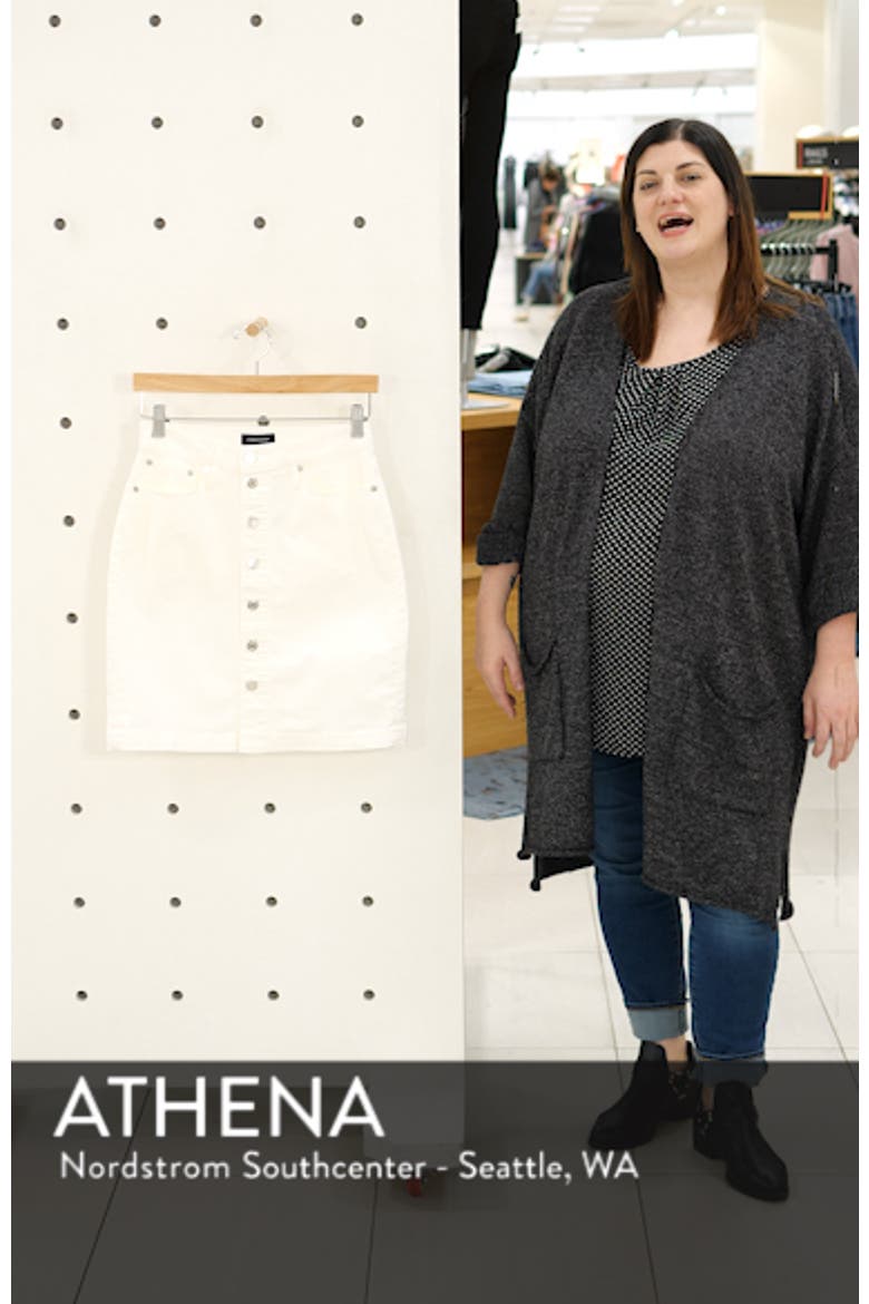 Button Front Stretch Denim Pencil Skirt video