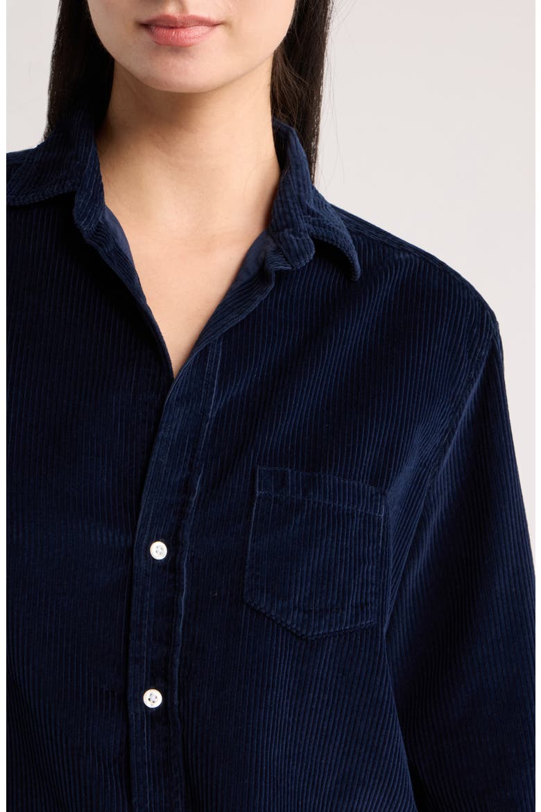 Eileen Relaxed Corduroy Button-Up Shirt, Alternate, color, CLASSIC NAVY