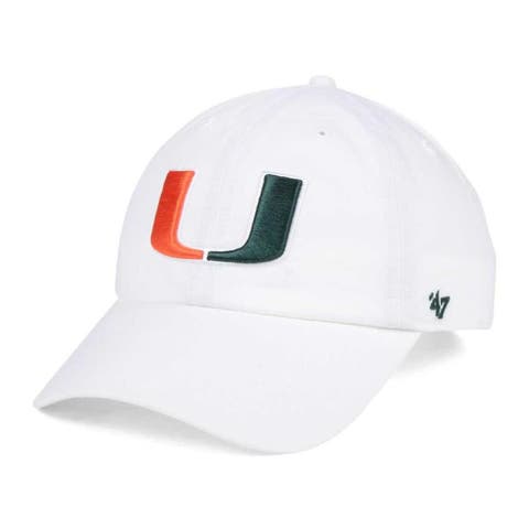 Men's '47 White Miami Hurricanes Vintage Clean Up Adjustable Hat