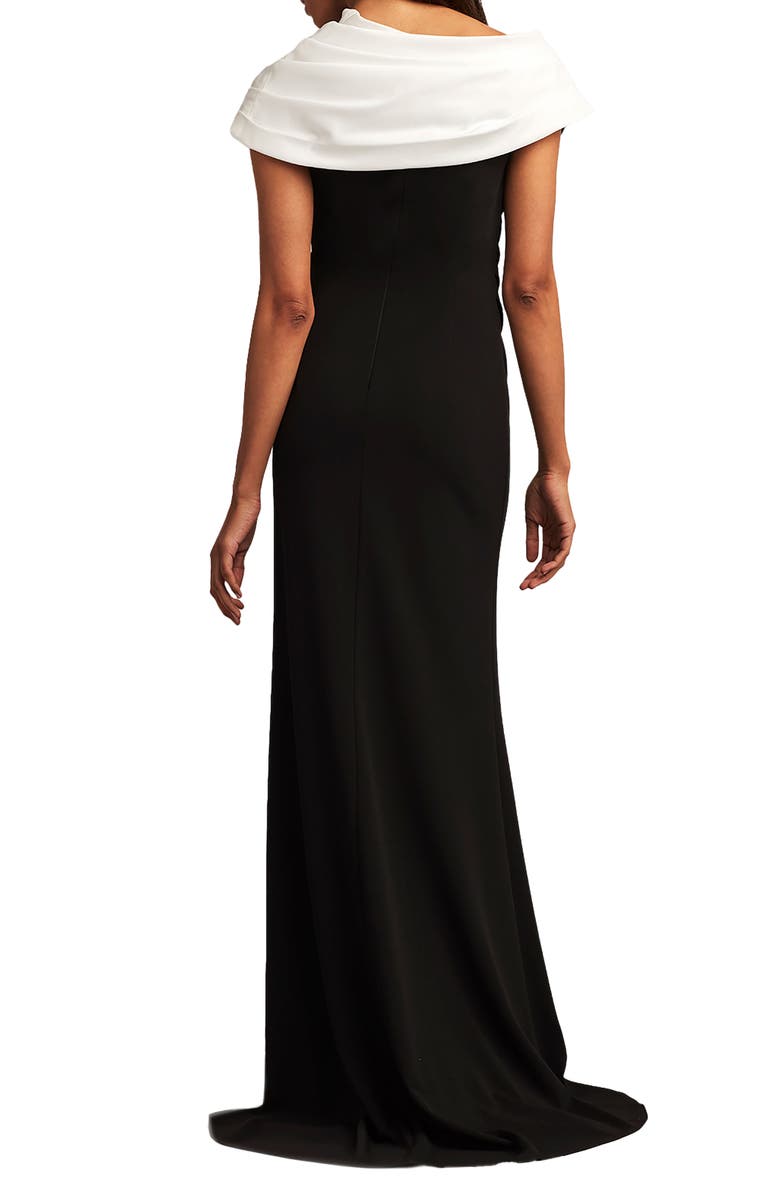 Tadashi Shoji Asymmetric Neck Ruched Gown, Alternate, color, 