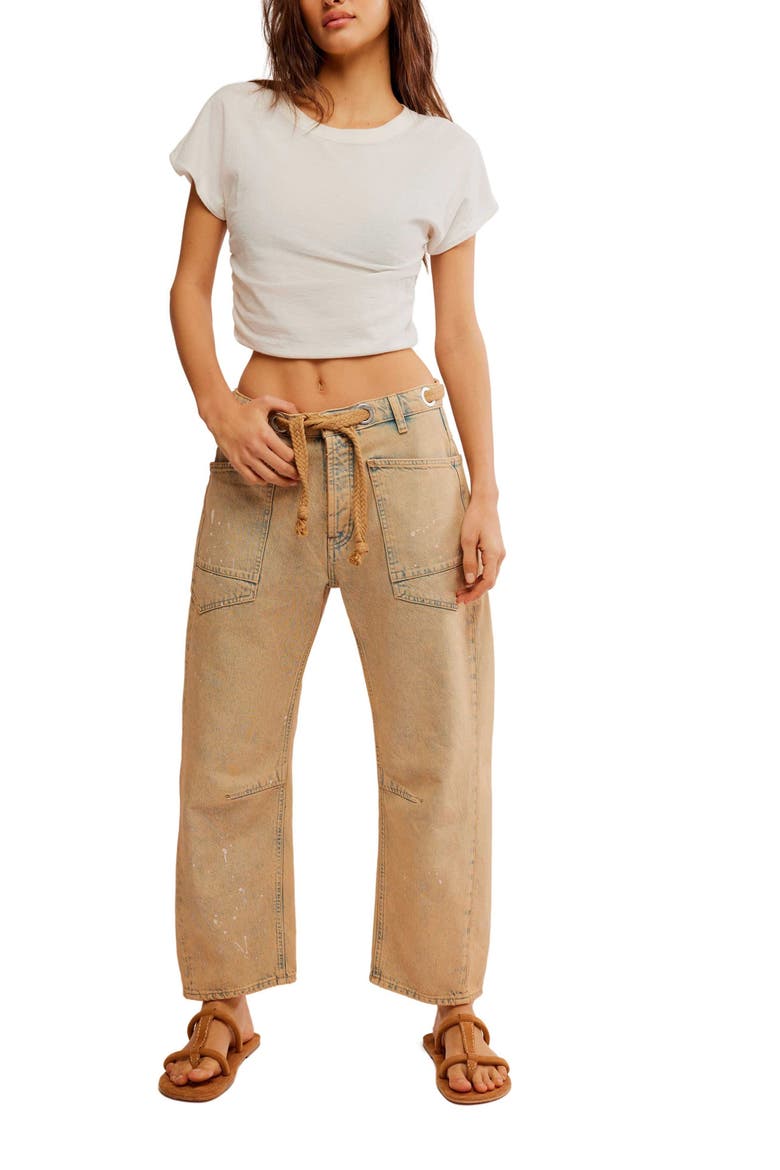 We The Free Moxie Mid Rise Barrel Jeans, Alternate, color, COWBOY