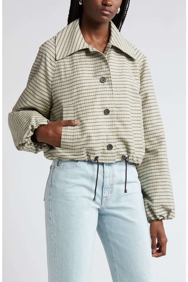 North Check Cotton & Linen Jacket, Alternate, color, SAGE MINI CHECK