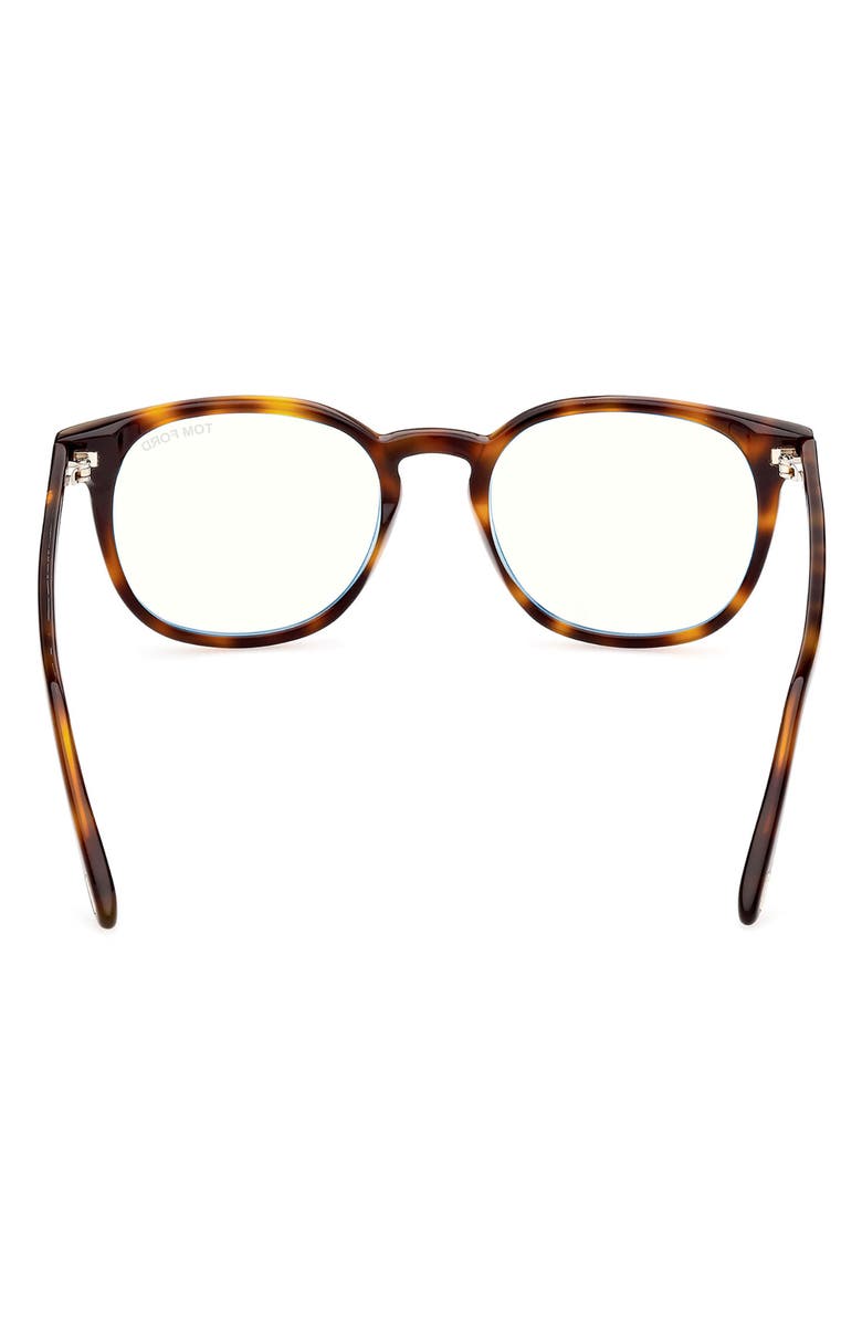 TOM FORD 52mm Round Blue Light Blocking Reading Glasses, Alternate, color, 