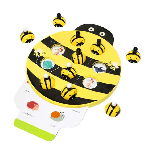 Bee Memory Game Wooden Memory Matching Game for Kids Ages 3, 4, 5 Years Old