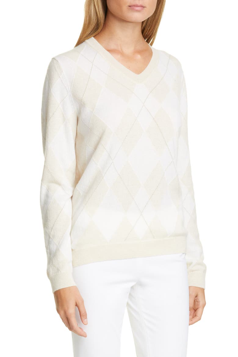 Metallic Argyle Sweater, Main, color, CLOUD MULTI