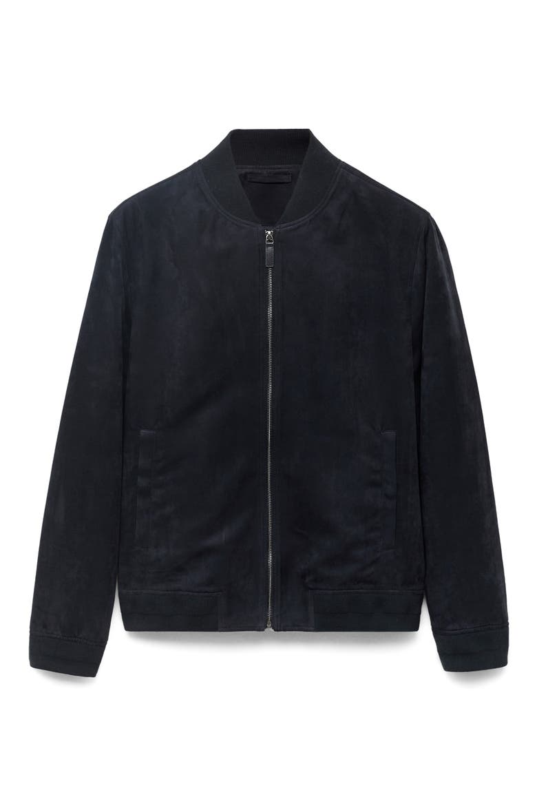 Faux Suede Bomber Jacket, Alternate, color, NIGHT BLUE
