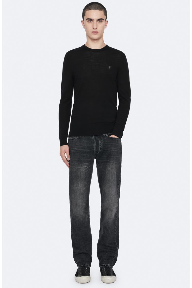 Loose Straight Leg Jeans, Alternate, color, WASHED BLACK