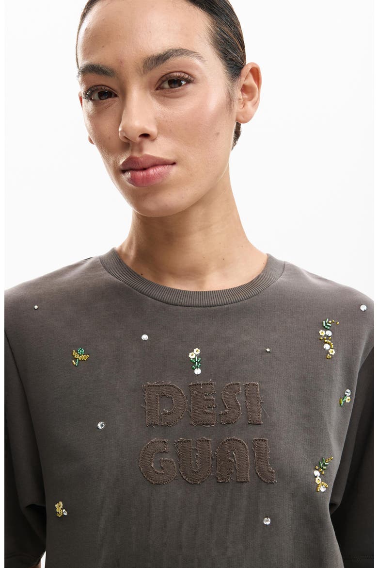 Logo Appliqué T-Shirt, Alternate, color, GRAY