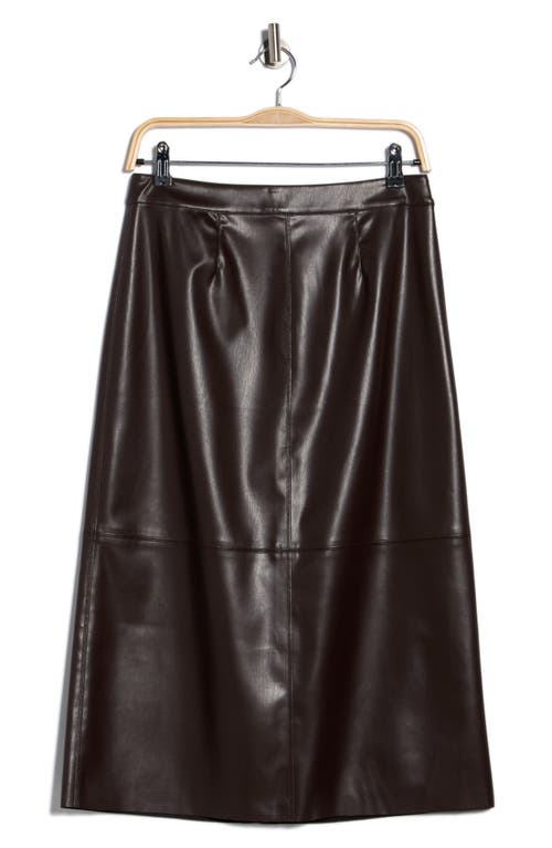 Nordstrom Rack Faux Leather Midi Skirt In Brown
