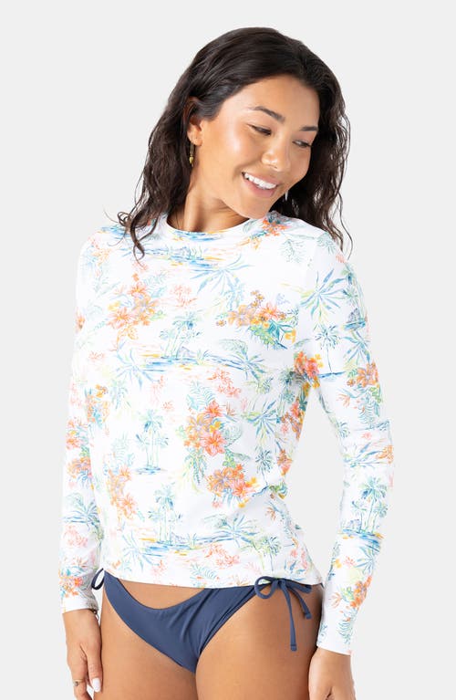 Roxy North Shore Sea Skippin' Long Sleeve Rashguard In Blue