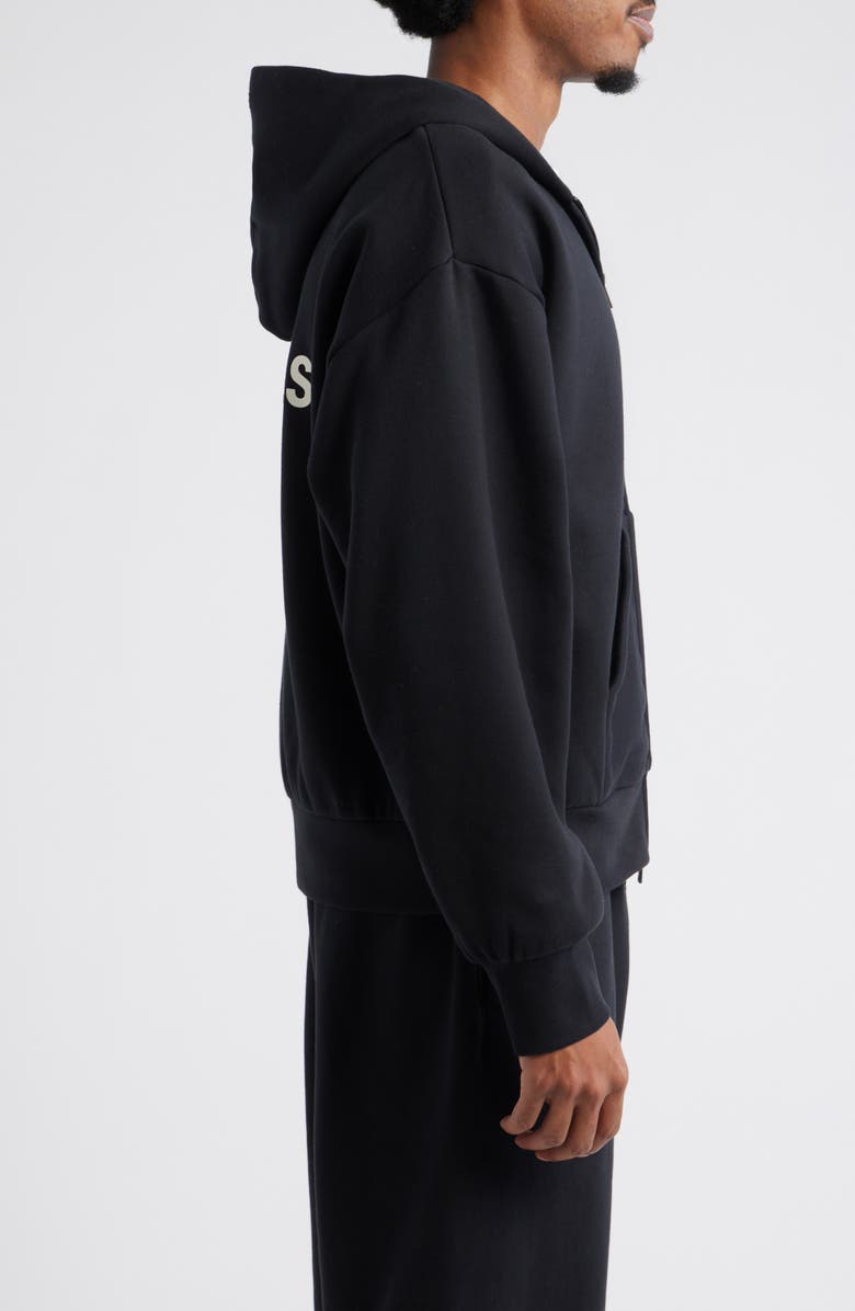 Fear of God Essentials Classic Fleece Zip Hoodie, Alternate, color, Vintage Black